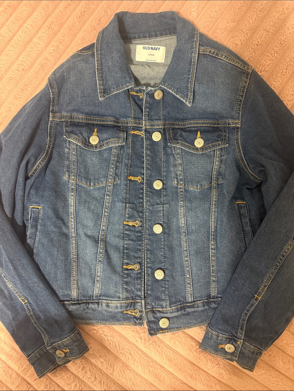 Old Navy Dark Blue Denim Jacket with Button Front